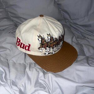 Budweiser Men's Cream and Brown Hat